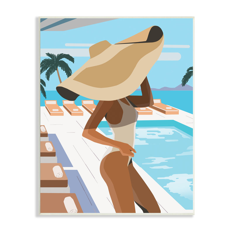 Poolside Fashion - impression, H 19 po x l 13 po, Plaque murale