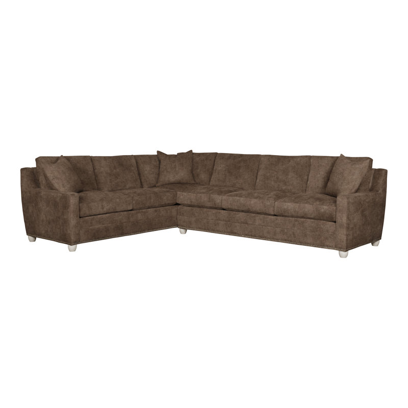 American Bungalow 2-Piece Fairgrove L-Sectional, Nadia Earth, Casa Blanca, Yes