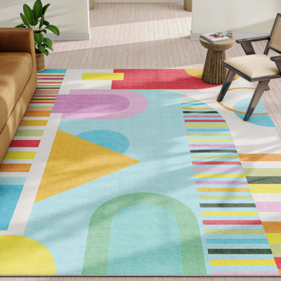 Crayola Modern Parade Multi Color Area Rug