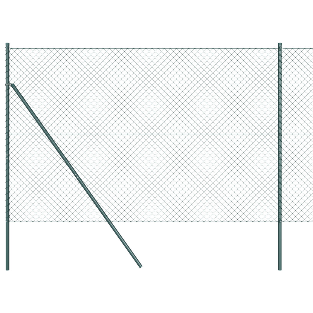 Vidaxl Chain Link Fence With 7 Posts Galvanised Steel