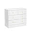 Petite commode blanche à 4 tiroirs de 26 po de largeur - commode pour chambre de bébé, poignées or rose, anti-basculement