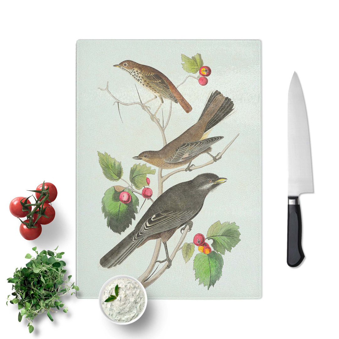 Tempered Glass Selection of Birds by John James Audubon Chopping Board