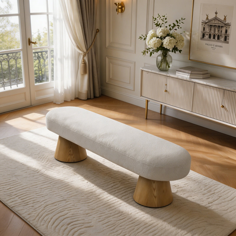 Banc de salle à manger L 64 po, Beige