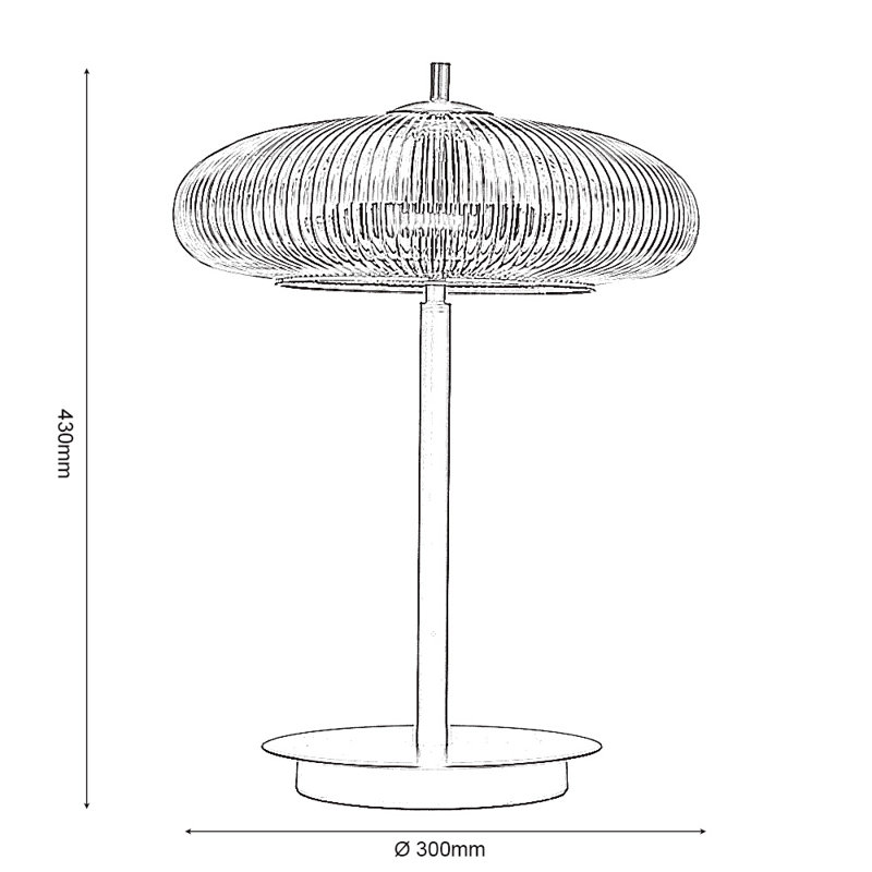 Ashwell Table Lamp with Ribbed Glass