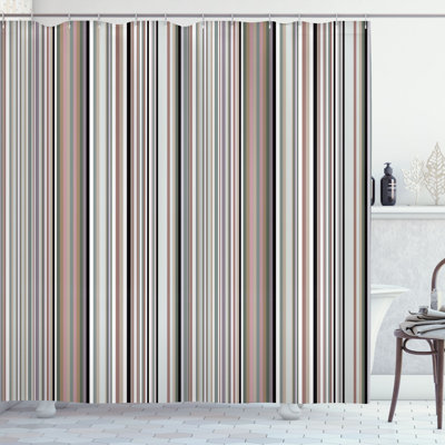 Striped Shower Curtain with Hooks Included