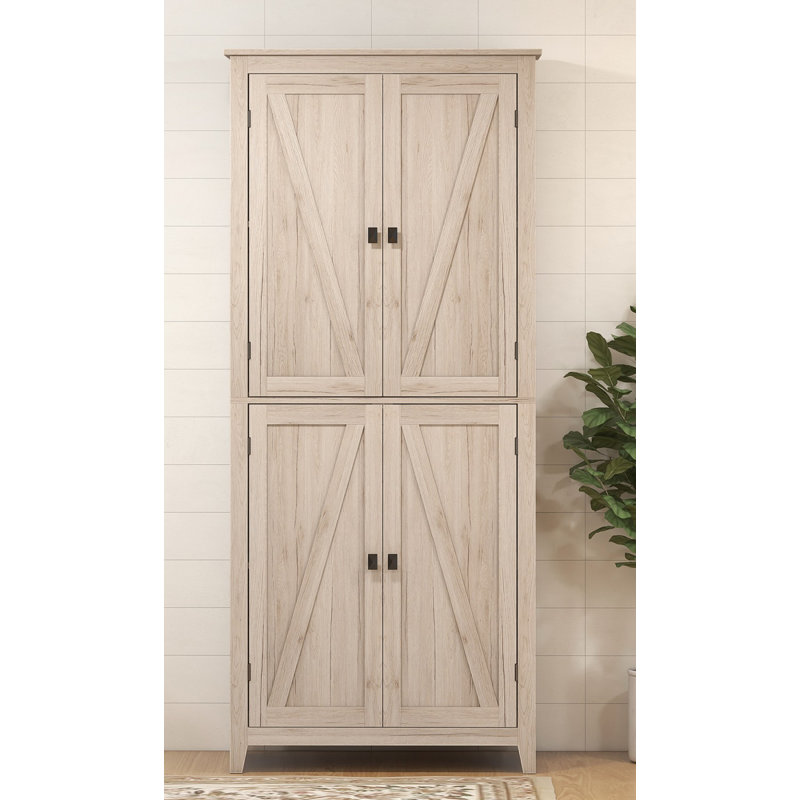 Freestanding 4-Door Kitchen Pantry