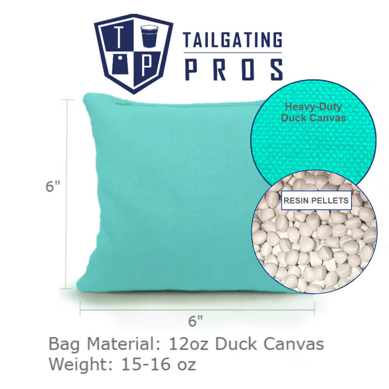 Tailgating Pros Cornhole Bags with Carrying Case, Kelly/Black