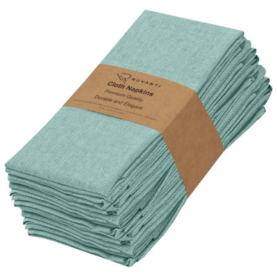 Poly Cotton Square Cloth Napkins Chambray Fabric