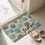 Tapis de porte coquillage d'été pour maison de plage et salle de bain, 24 po x 36 po, bleu beige