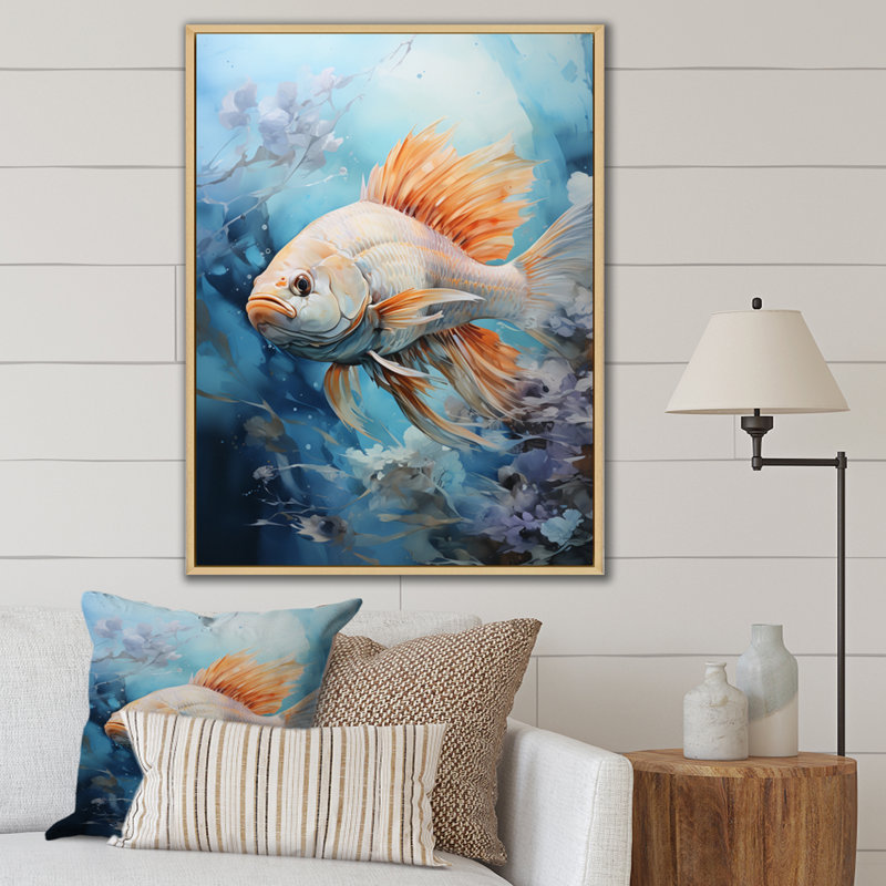 " Fishing Majestic Catch ", Natural Floater Framed, 40" H x 30" W x 1.5" D