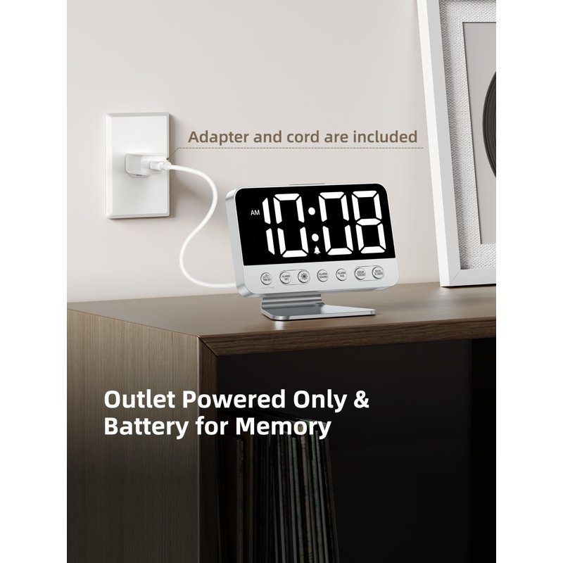 Digital Alarm Clock With Eye-Catching Numbers And Adjustable Brightness, Making It Easy To Read The Time In The Room