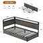 Daybed with 2 Storage Drawers, Corner Bed Frame with Charging Station and LED Lights, Heavy Duty Bed Frame Easy Assembly, No Box Spring Needed-474656413-497791456