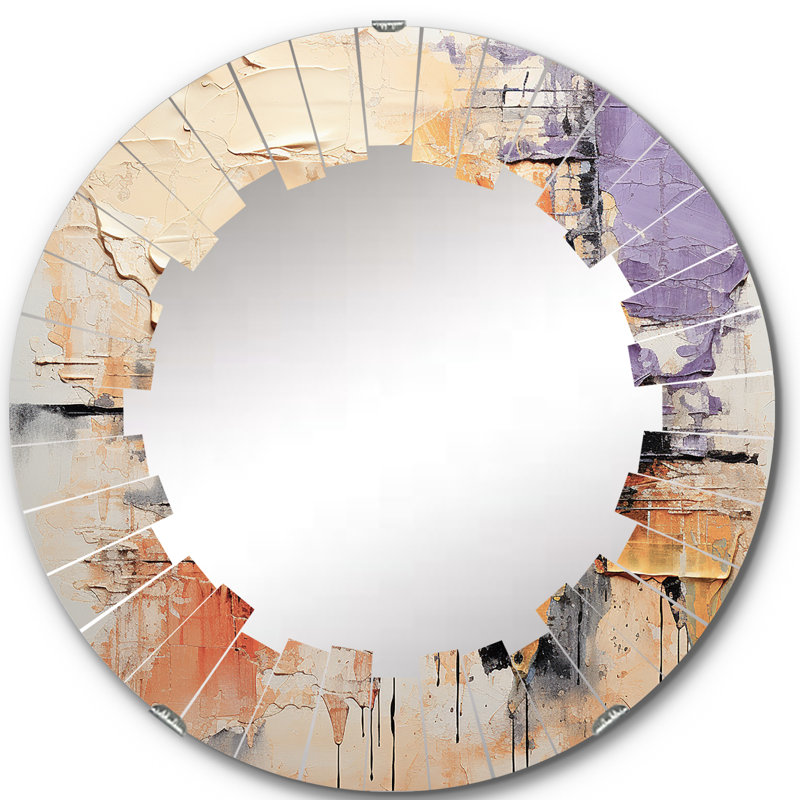 Gabo - Miroir mural rond moderne, 24 po x 24 po
