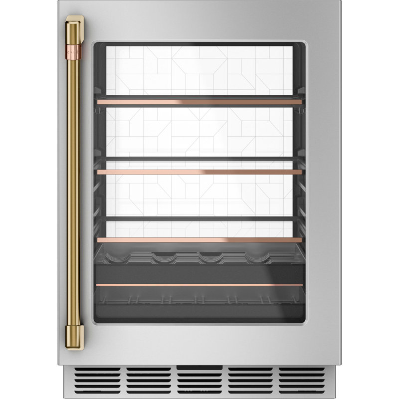 Undercounter Refrigerator Bar Pull, Brushed Brass