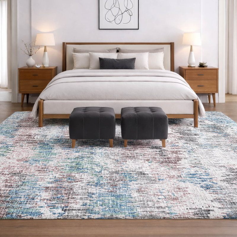 Premium Machine Washable Dream Shag ADS66 Soft Abstract Rug, Multi, 9' x 12'