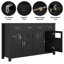 Buffet Almus de 55 po avec 4 portes en verre, 2 grands tiroirs et tablettes réglables-57167825