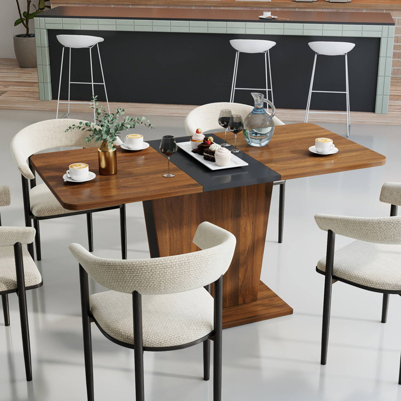 Table de salle à manger rectangulaire extensible de 43" à 57" pour cuisine et salon