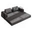 Canapé-lit convertible avec coussin cylindrique - Coussin pliant en velours côtelé pour une utilisation polyvalente dans le salon, la chambre à coucher, le salon et le studio - Gris foncé-2474891