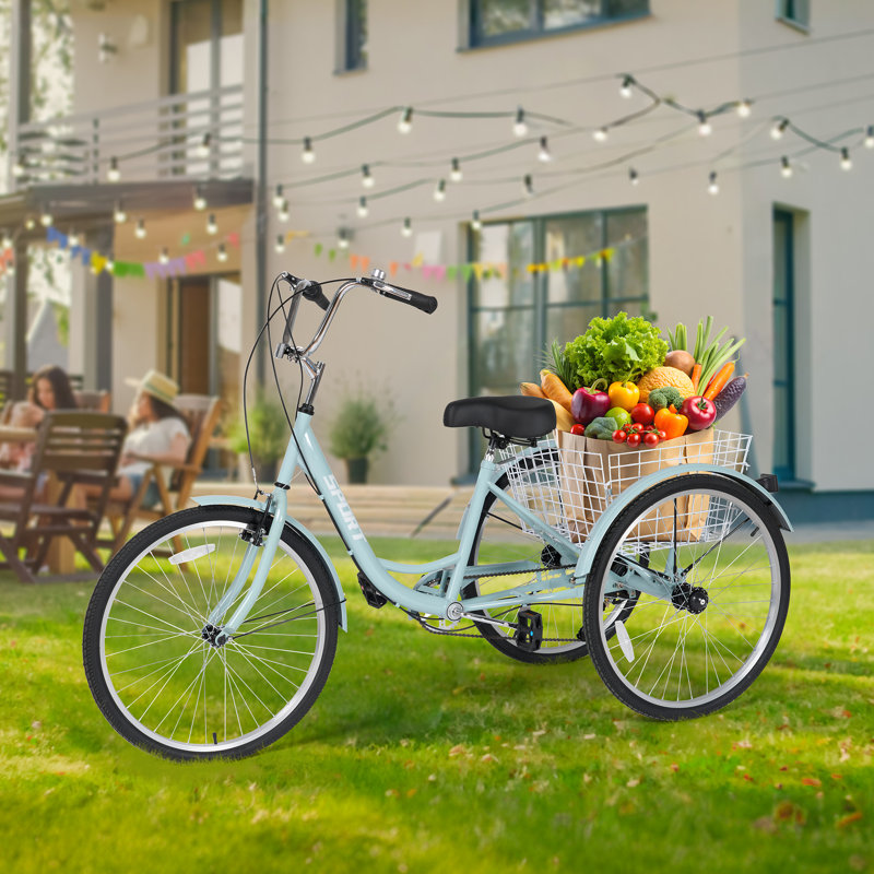 Adulte tricycle à 7 vitesses à 3 roues et 26 roues pour adultes