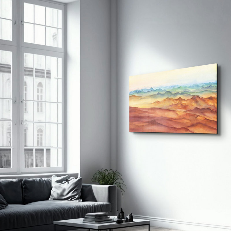 Élégante peinture murale en verre trempé de 13,8 po x 21,7 po | 100% verre trempé, épaisseur: 0,16 pouce | Imprimé UV pour des couleurs éclatantes | Parfait pour la décoration intérieure, le salon et les espaces de bureau