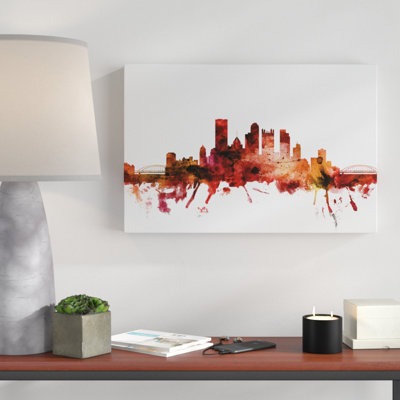 « pittsburgh pennsylvanie horizon red », impression sur toile tendue