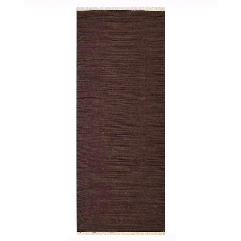 Jobyna Hand Woven Flat Weave Kilim Wool Eco-Friendly Area Rugs - Rectangle, Dark Brown Color, Plai Solid Design, Low Pile Handmade Area Rugs for Living Room, Bed Room