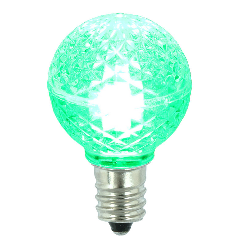 Vickerman G30 LED Green Bulb E12 Nickel Base .45W, Package Of 25