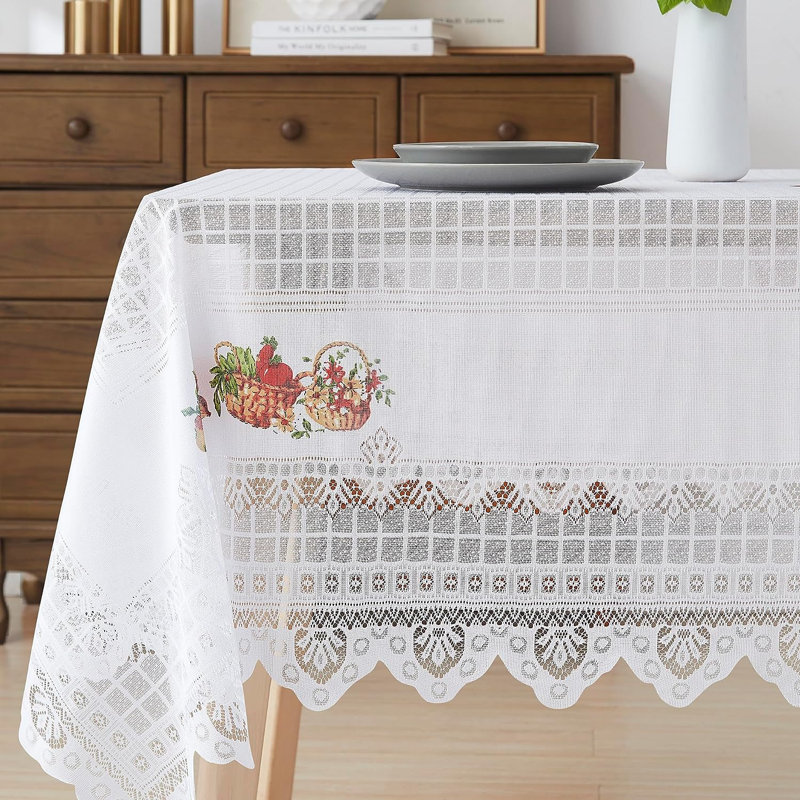 Linge de table Bahe, Blanc, 84 po x 60 po