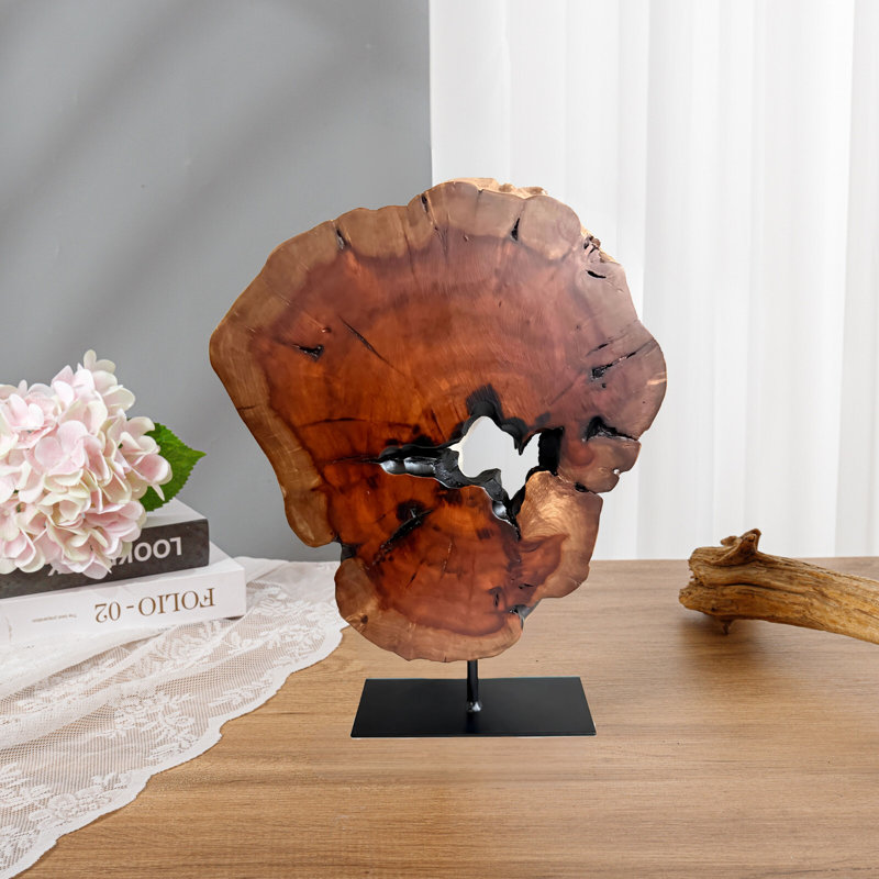 Irregular Handcarved Root Wood Sculpture, Wood Tabletop Abstract Standing Sculpture For Home Decor Natural Edge Tabletop Statue Tree Stump - Large (W10.25In X H14In)