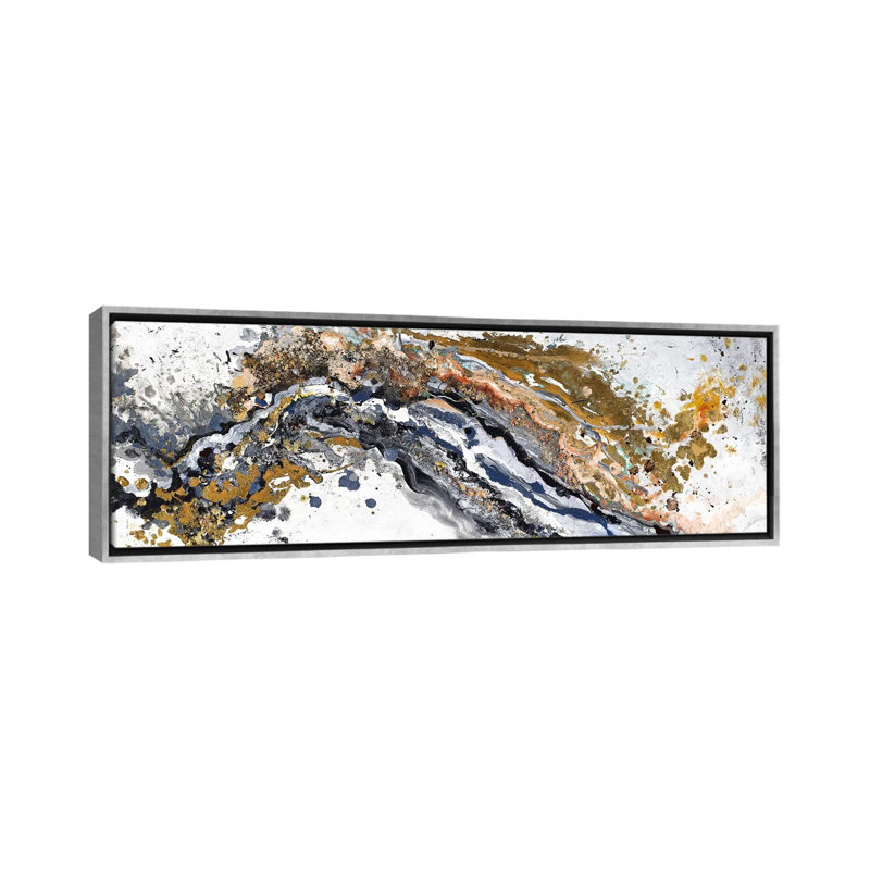 " Turbulence " by Patricia Pinto, No Mat, 24" H x 72" W x 1.5" D, Silver Framed