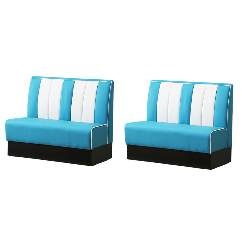 Banc de rangement American Style, Bleu / blanc