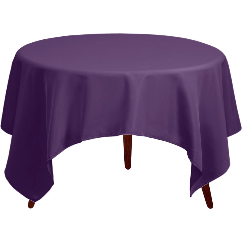 Amilliana Square No Pattern Polyester Tablecloth, 70" Square, Purple