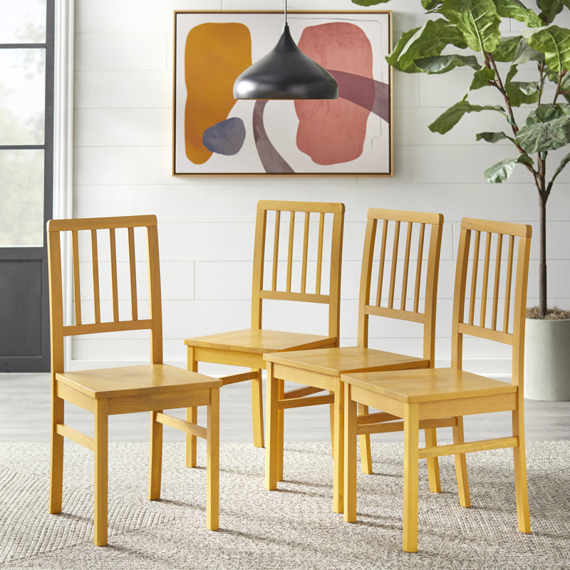 Littell 18'' H Solid Wood Side Chair, Yellow