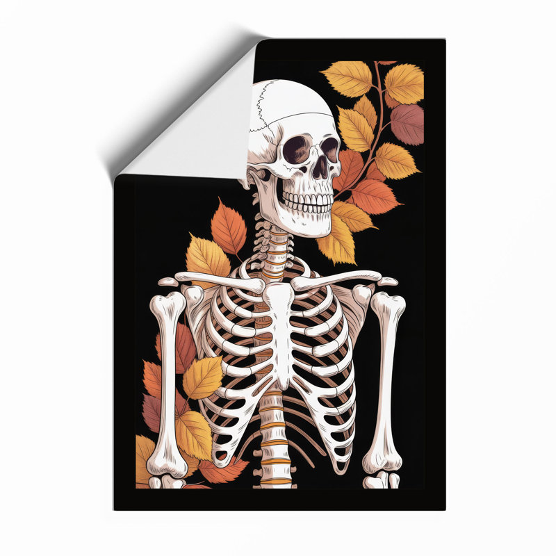 Skeleton Among Leaves Boho - Print, Unframed, A3 - 42.0 x 29.7 cm