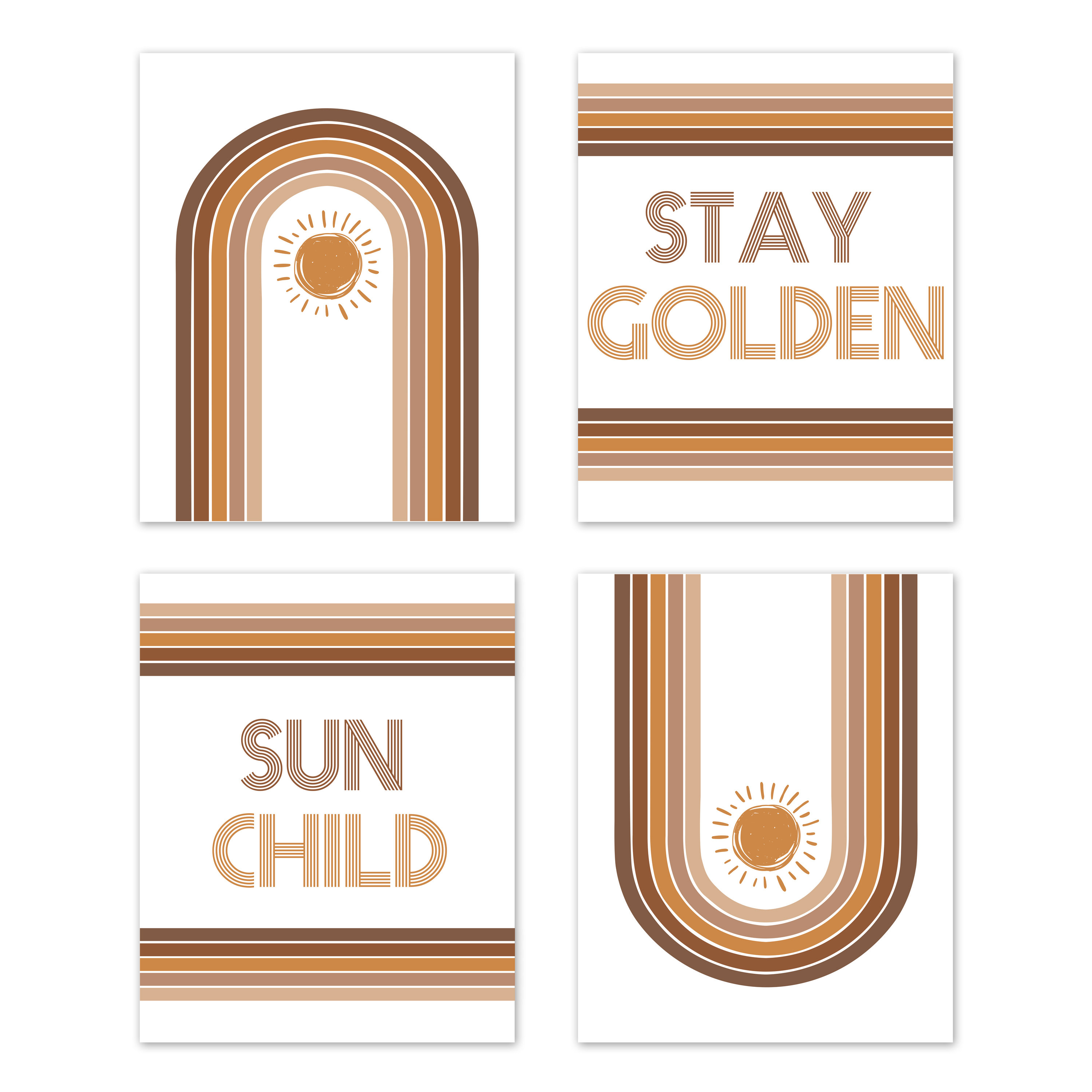 Sweet Jojo Designs Boho Sun White and Pumpkin Collection Full/Queen Bedding