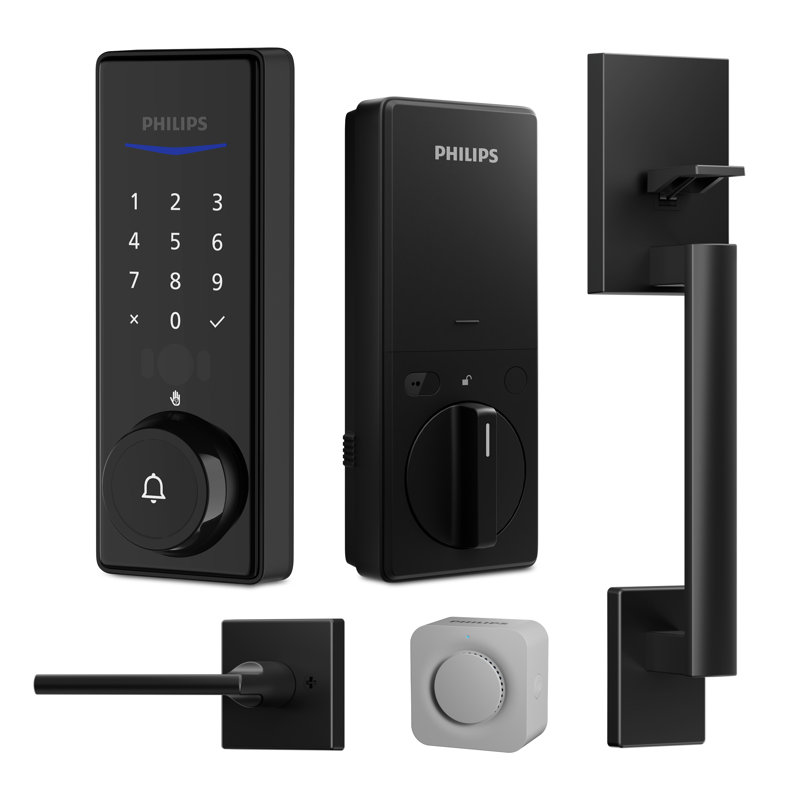 Serrure à pêne dormant Philips avec fonction Wi-Fi verrouillable, Noir mat