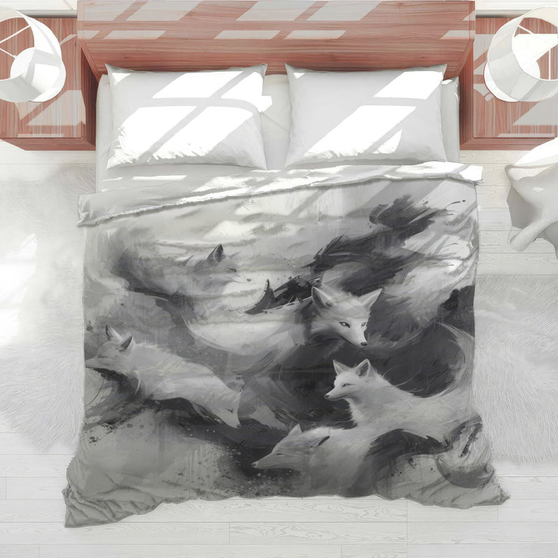 Édredon arctique Foxes Illustration, Lit simple
