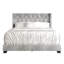 Ensemble de lit double à oreilles avec commode Castle Velvet gris argenté Castle Place-710608966