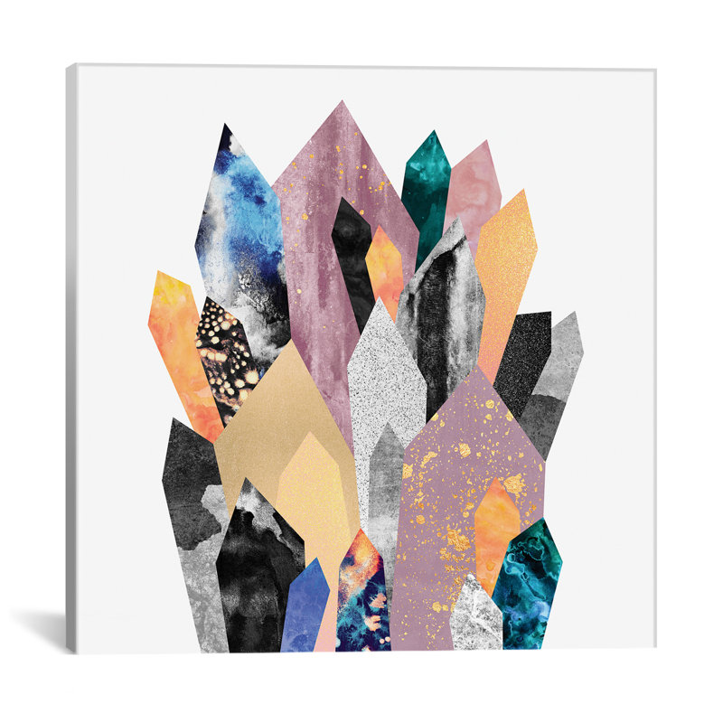 Crystals, impression sur toile tendue, Papier d'art encadré noir, Blanc, H 24 po x l 24 po x P 1 po