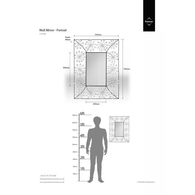 Metal Flat Wall Mirror