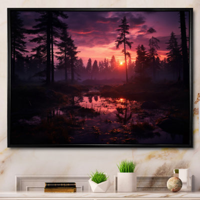 «Sunset Forest Whispers - Sunset», reproduction d'art