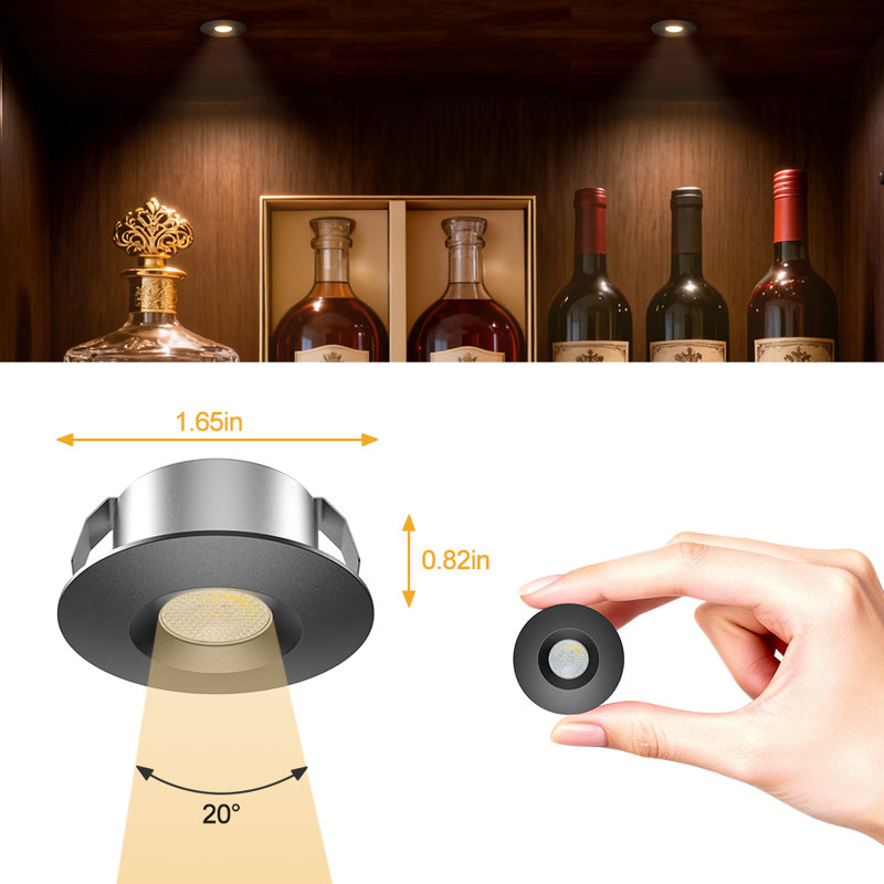 Vst Cb15 12v Puck Light Mini Undercabinet Light 3000k, Noir
