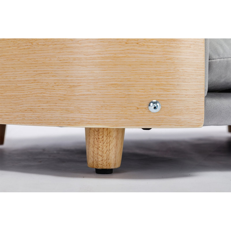 Canapé pour chien de style scandinave, Moyen (H 9,85 po x l 30,7 po x P 20,08 po), Gris clair / naturel