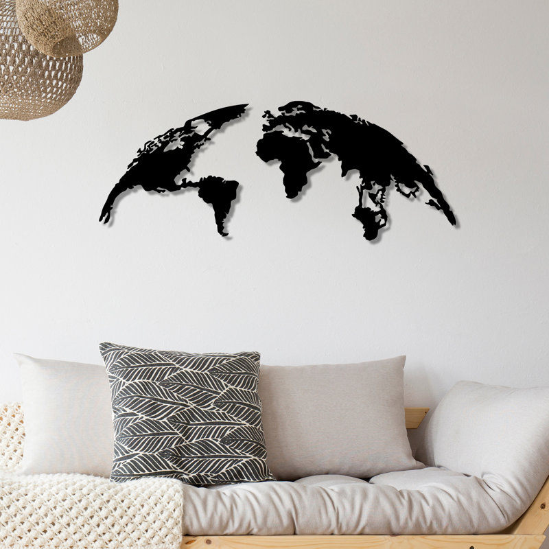 Transportation Wall Decor on Metal, Black, 59cm H x 150cm W x 0.15cm D