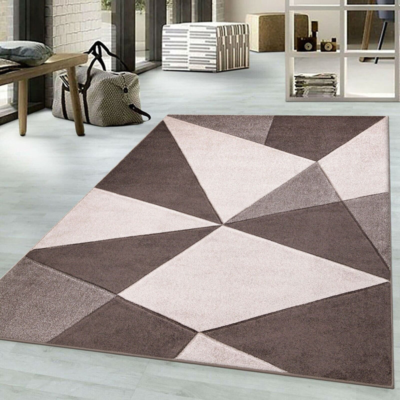Jeanetta Geometric Indoor / Outdoor Area Rug, Rectangle 60cm x 110cm