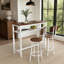 Ensemble de table de bar 3 pièces avec 2 tabourets, structure en métal et tablette de rangement, table haute moderne avec plateau en bois pour cuisine, salle à manger et salon