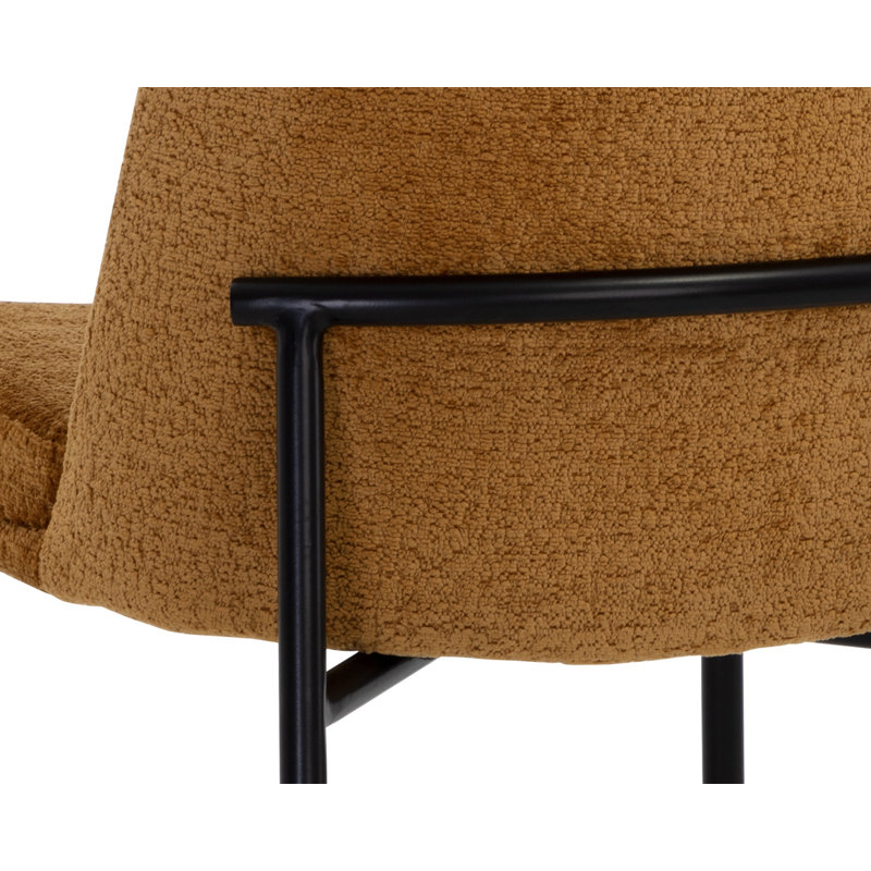 Zeke Upholstered Dining Chair, Orange, Matte Black
