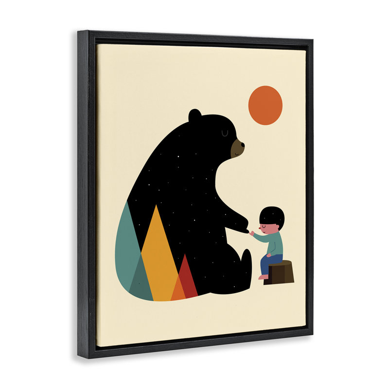 «Bear & Boy Pinky Promise», art mural sur toile flottante, design par Andy Westface, H 31 po x l 25 po