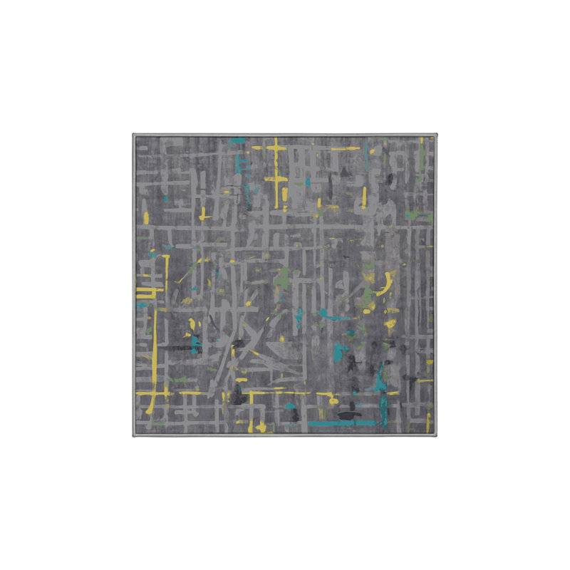 Tapis gris soyeux et moelleux, Carré 8 pi