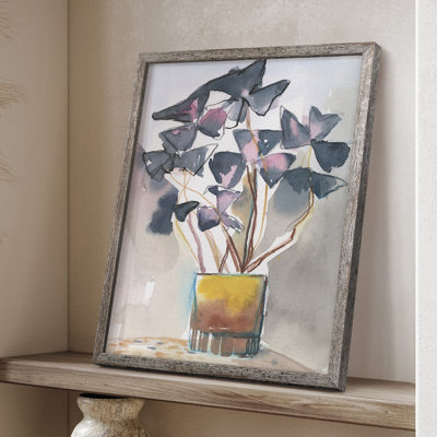 Oxalis in Vase II Framed Print - Solid Wood